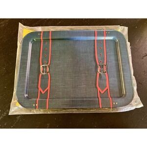 VTG NOS Quaker Lap Tray Table Blue‎ Denim Clothing W/ Buckle & Folding Legs New